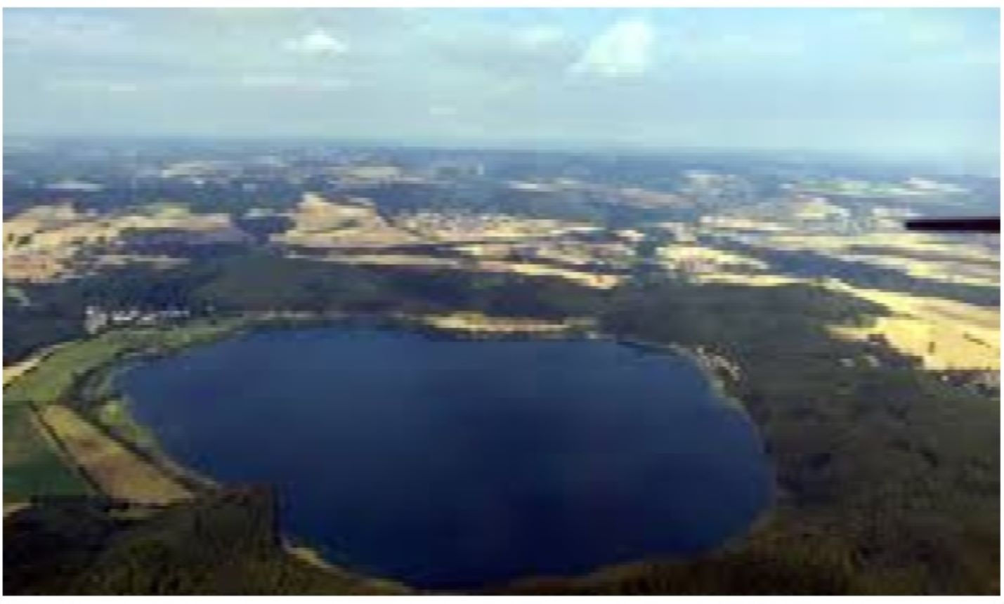 Lake Laach is a volcanic lake located in the Eifel volcanic region of western Germany